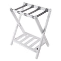Foldable Luggage Rack with Shelf - 24.75 - White and Gray