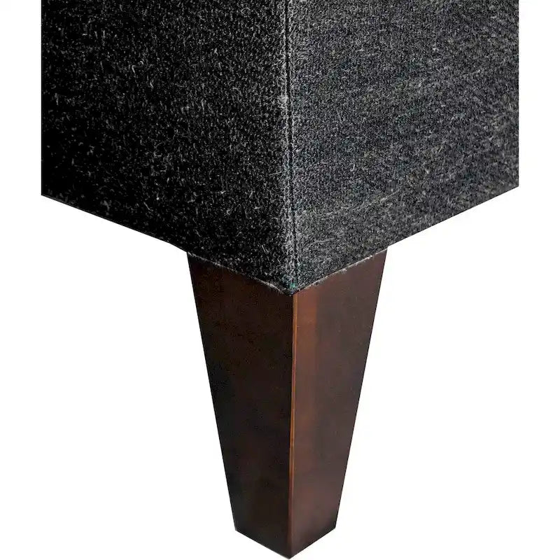 Diamond Tufted Storage Bench Ottoman 56"L x 19"W Charcoal Upholstered Entryway Seat with Lift Top Compartment Espresso Wood Legs