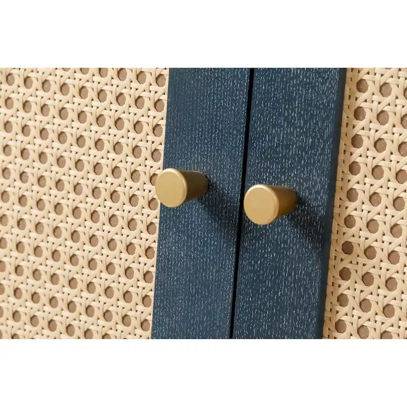 Rattan Sideboard Cabinet 59.84"W x 31.5"H - MDF Buffet with Adjustable Shelf, Wide Desktop Storage for Living Room Dining Room