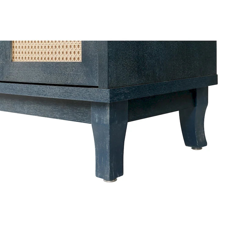 Rattan Sideboard Cabinet 59.84"W x 31.5"H - MDF Buffet with Adjustable Shelf, Wide Desktop Storage for Living Room Dining Room