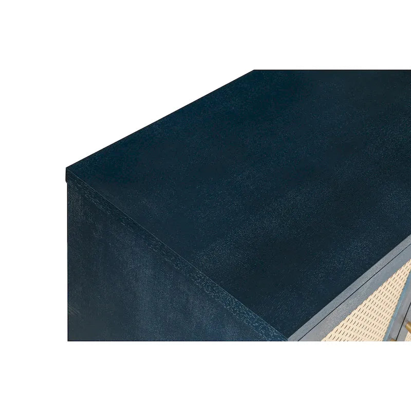 Rattan Sideboard Cabinet 59.84"W x 31.5"H - MDF Buffet with Adjustable Shelf, Wide Desktop Storage for Living Room Dining Room