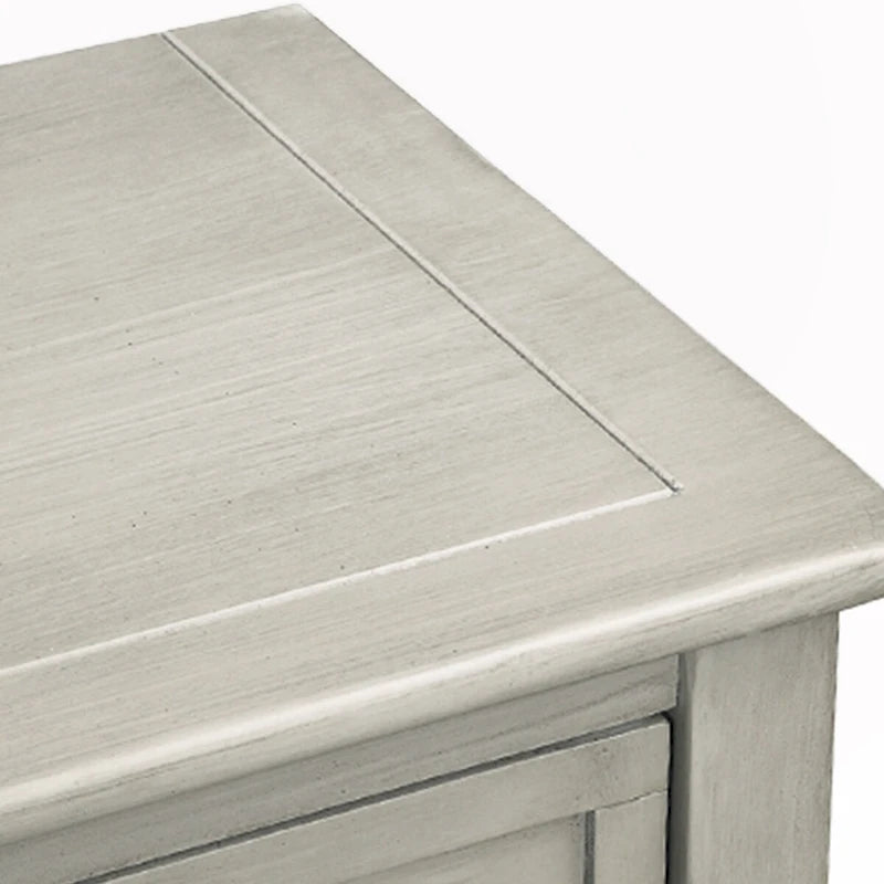 46" Vintage Buffet Sideboard with 4 Drawers 2 Cabinets Bottom Shelf Solid Acacia Wood Distressed Finish 100lbs Capacity Console Table