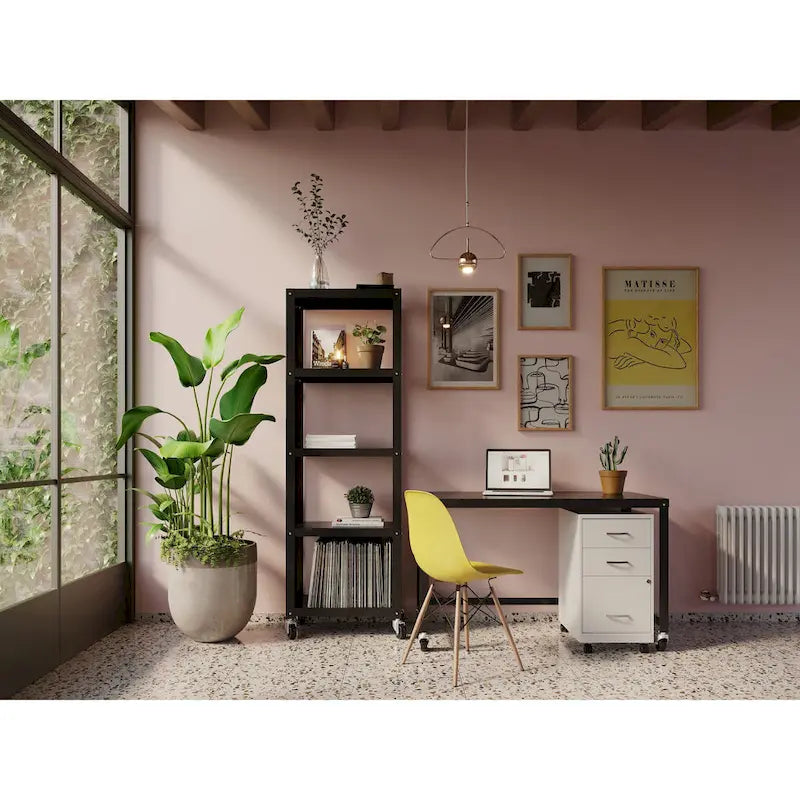 3-Drawer Mobile File Cabinet 18"D - Pearl White Metal with Wheels, Lock & Ball Bearing Slides for Home Office, Fully Assembled