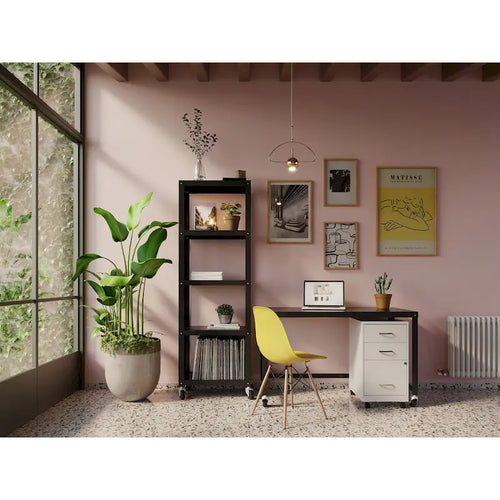 3-Drawer Mobile File Cabinet 18"D - Pearl White Metal with Wheels, Lock & Ball Bearing Slides for Home Office, Fully Assembled