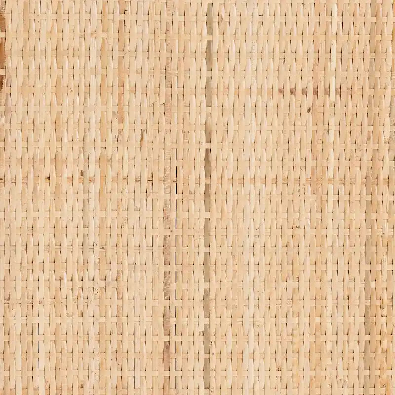 45" Natural Rattan 2 Door Storage Cabinet - Bohemian Handcrafted - 4 Interior Shelves 1 Open Shelf - Indonesian Woven Sideboard