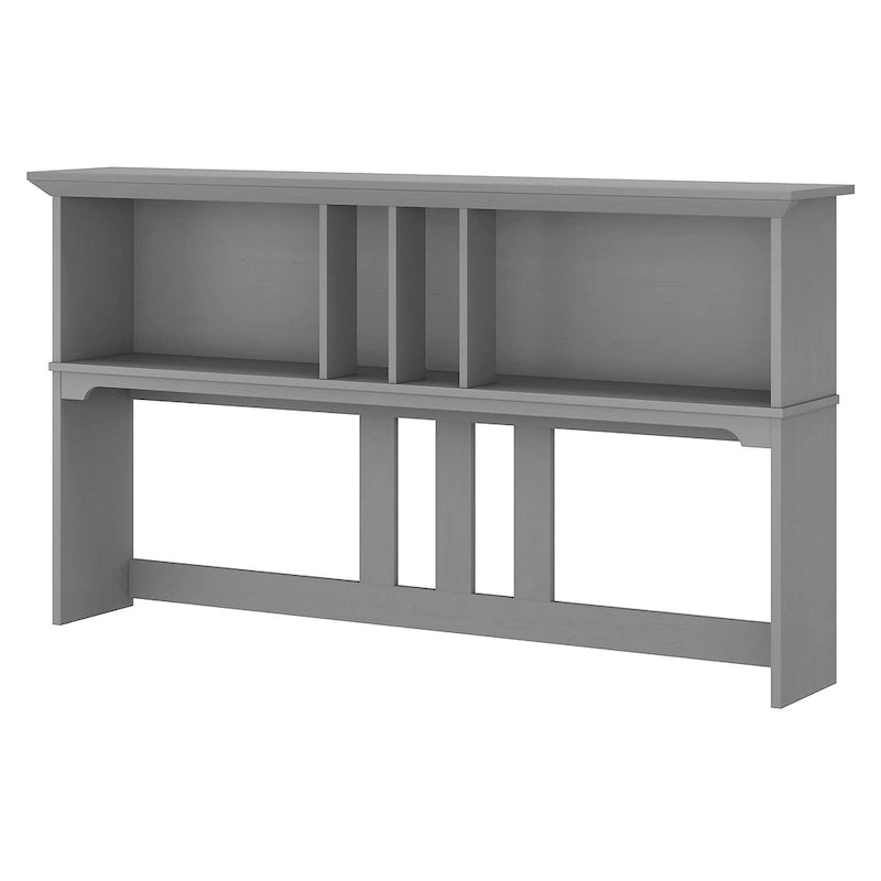 Cape Cod Grey Desk Hutch 60"W Open Cubby Storage Mission Style Wood 32.99"H Office Organizer