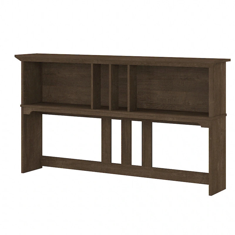 Cape Cod Grey Desk Hutch 60"W Open Cubby Storage Mission Style Wood 32.99"H Office Organizer