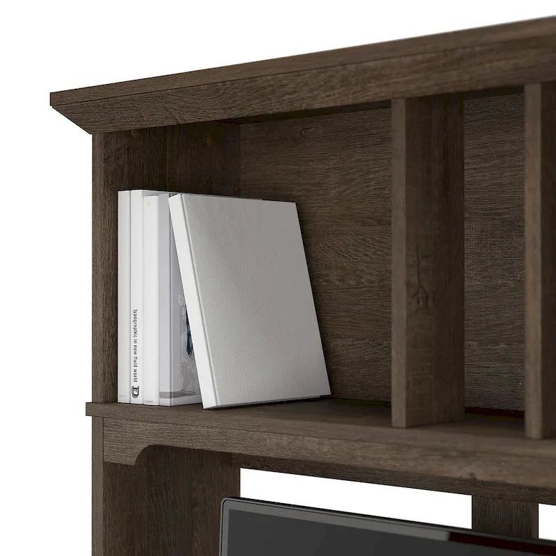 Cape Cod Grey Desk Hutch 60"W Open Cubby Storage Mission Style Wood 32.99"H Office Organizer