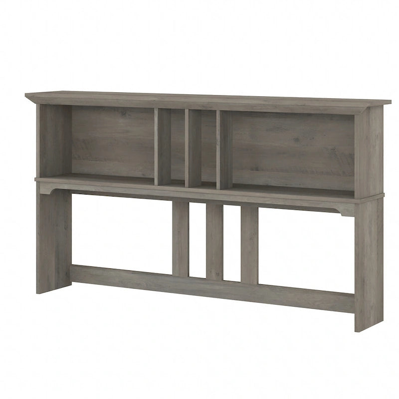 Cape Cod Grey Desk Hutch 60"W Open Cubby Storage Mission Style Wood 32.99"H Office Organizer