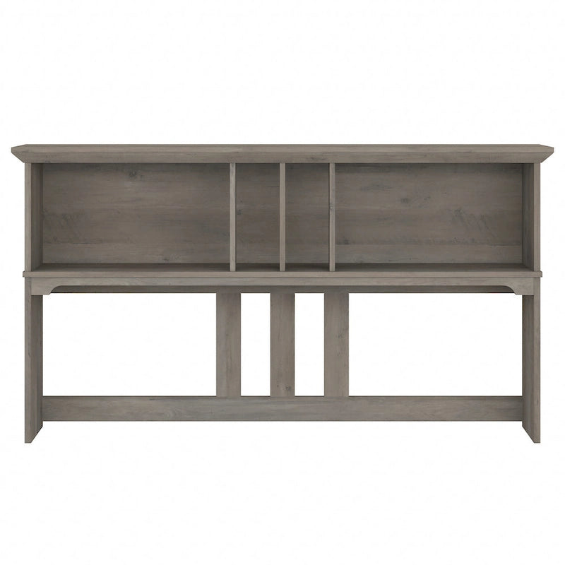 Cape Cod Grey Desk Hutch 60"W Open Cubby Storage Mission Style Wood 32.99"H Office Organizer