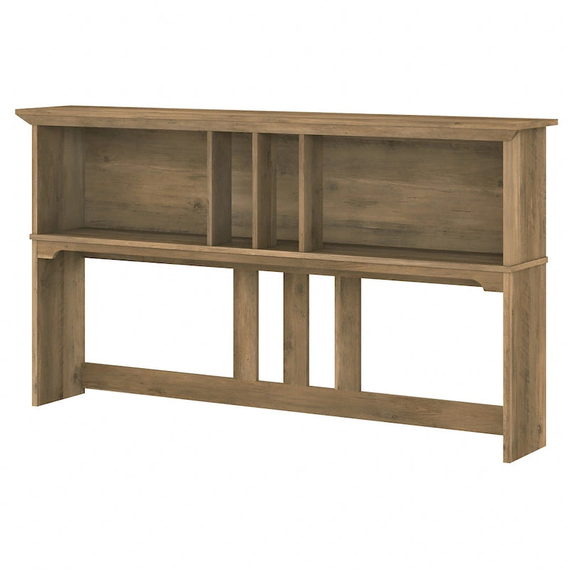 Cape Cod Grey Desk Hutch 60"W Open Cubby Storage Mission Style Wood 32.99"H Office Organizer