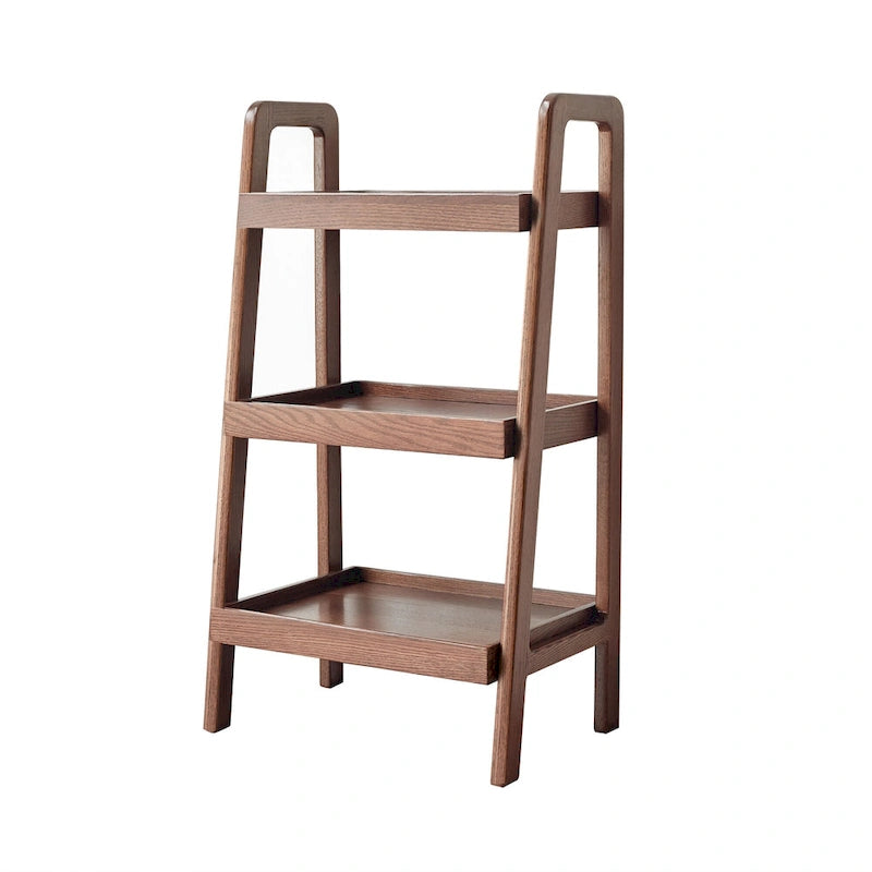 4-Tier Walnut Wood Storage Organizer Rack - 17.76" x 31.5" Open Shelf Unit for Kitchen, Living Room, Bathroom - Eco-Friendly Oak Bookcase