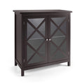 35.5" Buffet Cabinet with Tempered Glass Doors - Adjustable Shelves - 66 lbs Capacity - MDF Kitchen Storage - Anti-Tip Device