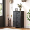 Small Fabric Dresser 15.74"W x 31.77"H - Narrow Chest of Drawers with Wooden Top, X-Crossbar Design & Adjustable Feet for Bedroom