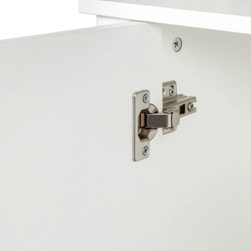 59" Freestanding Storage Cabinet with 4 Doors & 4 Open Shelves - Particle Board Sideboard Buffet - 88 lbs Capacity - Living Room