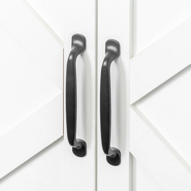 59" Freestanding Storage Cabinet with 4 Doors & 4 Open Shelves - Particle Board Sideboard Buffet - 88 lbs Capacity - Living Room