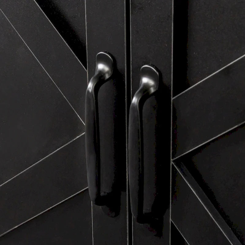 59" Freestanding Storage Cabinet with 4 Doors & 4 Open Shelves - Particle Board Sideboard Buffet - 88 lbs Capacity - Living Room