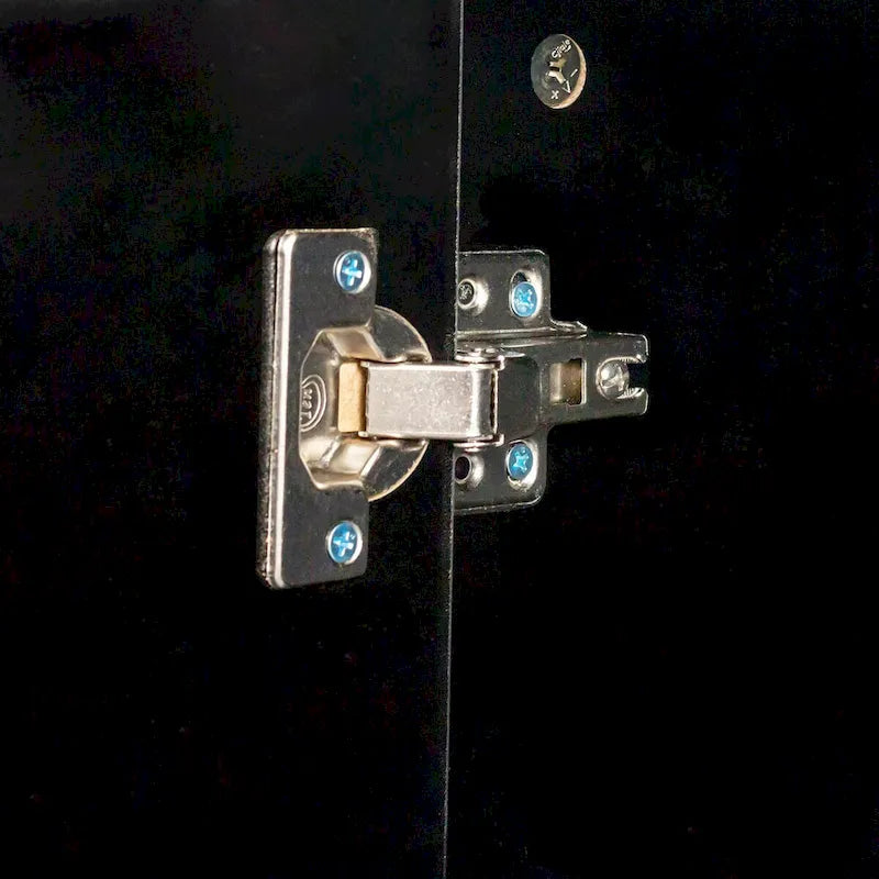 59" Freestanding Storage Cabinet with 4 Doors & 4 Open Shelves - Particle Board Sideboard Buffet - 88 lbs Capacity - Living Room