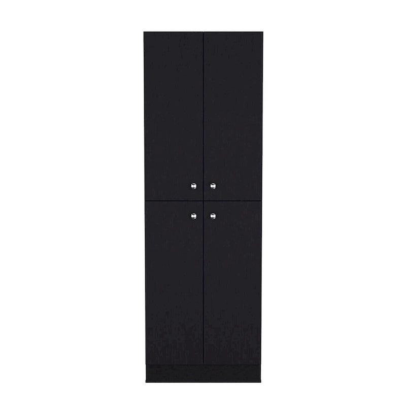 71" Tall Kitchen Pantry Storage Cabinet with 4 Doors 5 Shelves Freestanding Organizer Modern Laminated Particle Board for Multi-Room Use