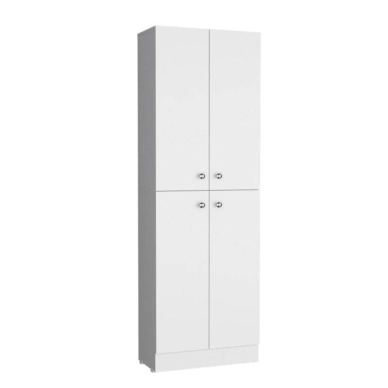 71" Tall Kitchen Pantry Storage Cabinet with 4 Doors 5 Shelves Freestanding Organizer Modern Laminated Particle Board for Multi-Room Use