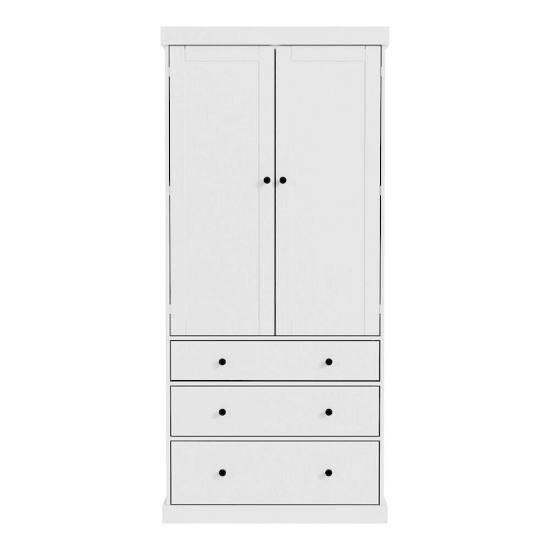 Tall Kitchen Pantry Cabinet 35"W x 77"H - Freestanding Storage with 3 Drawers, 8 Door Shelves & 3 Adjustable Shelves, 110lbs Capacity