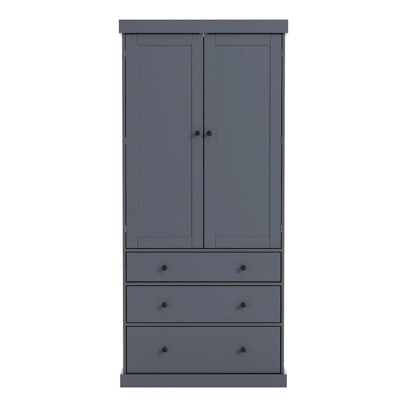 Tall Kitchen Pantry Cabinet 35"W x 77"H - Freestanding Storage with 3 Drawers, 8 Door Shelves & 3 Adjustable Shelves, 110lbs Capacity