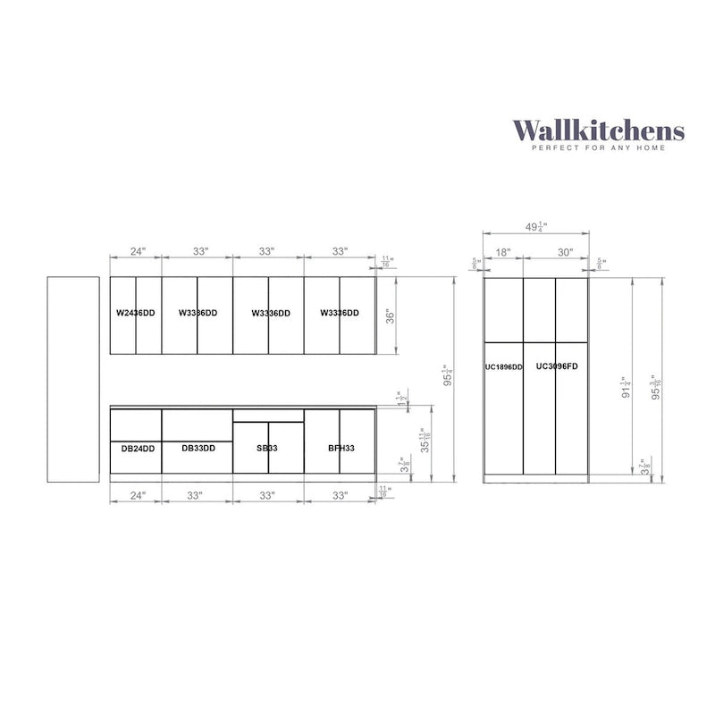 Modern Kitchen Cabinet Set 10ft Natural Teak Black Soft-Close Adjustable Shelves European Crafted