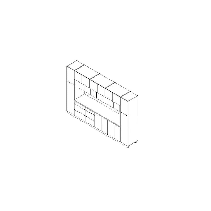 12ft Modern Kitchen Cabinet Set - Black - European Manufactured - Soft-Close Hinges - Adjustable Shelves - 143"x24" Base Cabinets