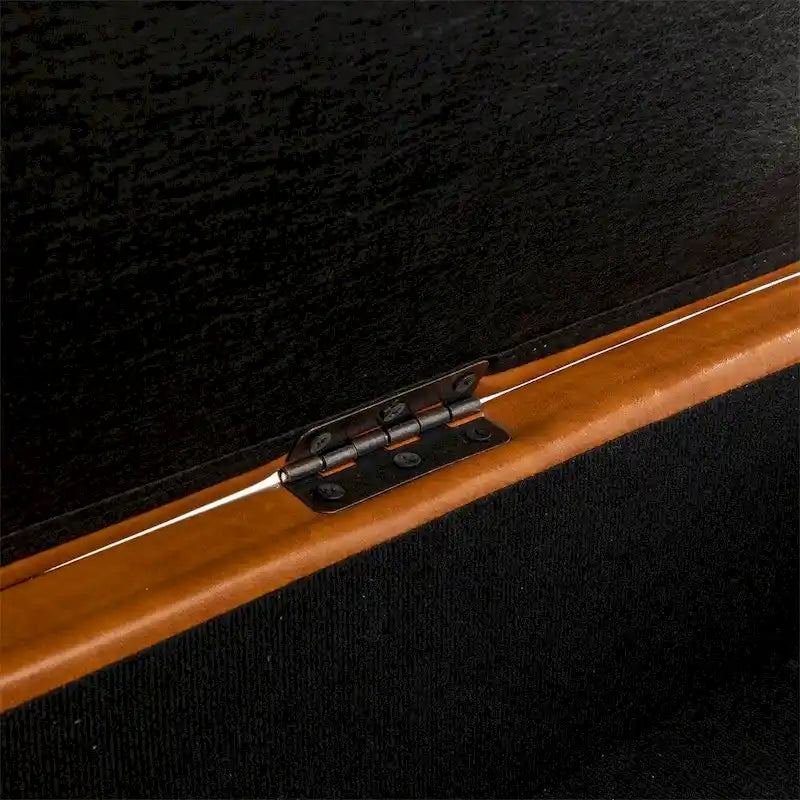 43.3" Tufted Storage Ottoman Bench - 300 lb Capacity Upholstered Seat with Lift-Top, Safety Hinge - Beige End of Bed Bench for Bedroom