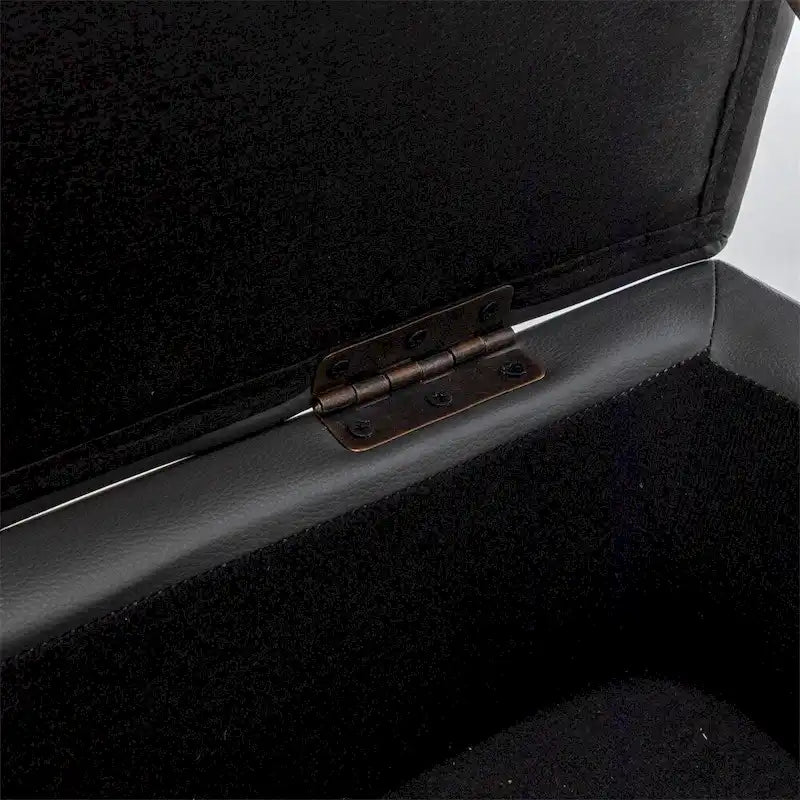 43.3" Tufted Storage Ottoman Bench - 300 lb Capacity Upholstered Seat with Lift-Top, Safety Hinge - Beige End of Bed Bench for Bedroom