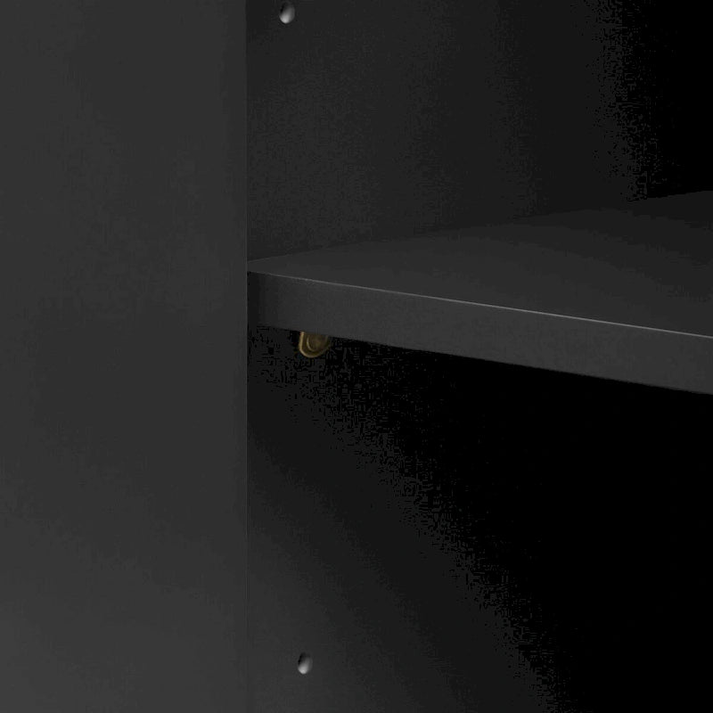 60" Curved Corner Sideboard Cabinet with 4 Wavy Doors 3 Adjustable Shelves MDF Pine Veneer Modern Storage for Living Room Dining Entryway