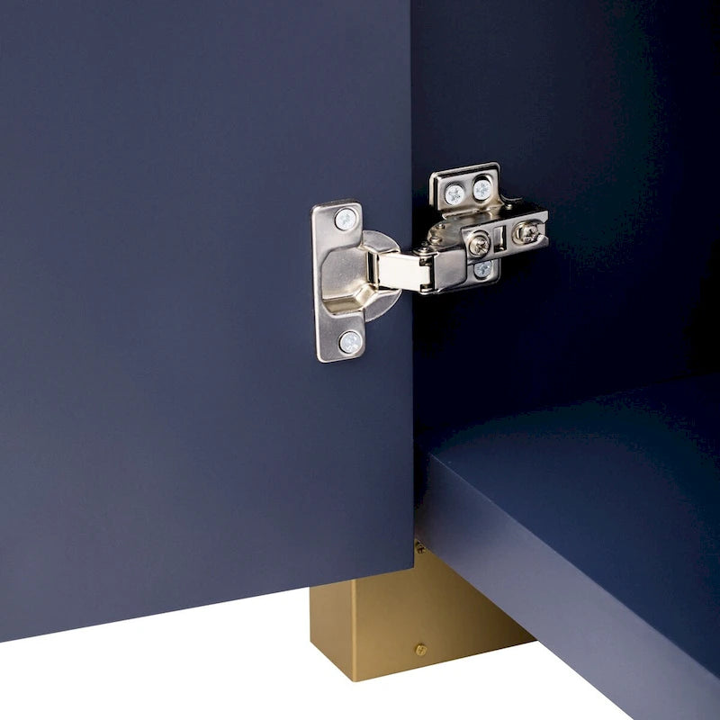 60" Curved Corner Sideboard Cabinet with 4 Wavy Doors 3 Adjustable Shelves MDF Pine Veneer Modern Storage for Living Room Dining Entryway