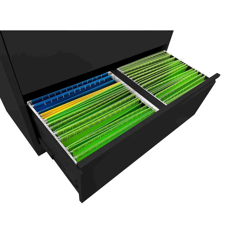 Lockable 3-Drawer Lateral File Cabinet Steel 330lb Capacity Full Extension Ball Bearing Legal A4 F4