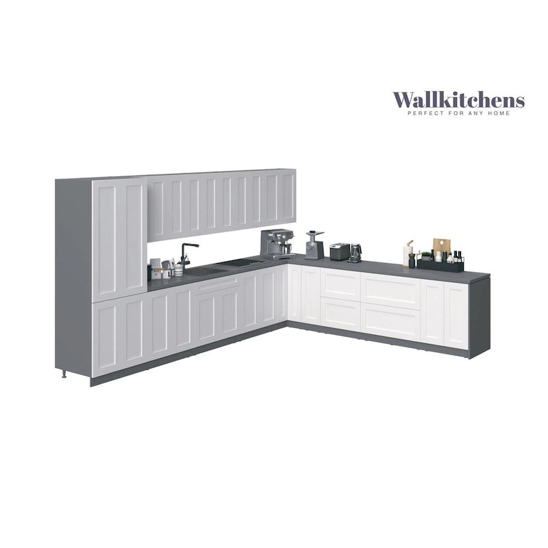 Kitchen Regal Collection White Matte Color Base Size 13Ft Wide - 156x127