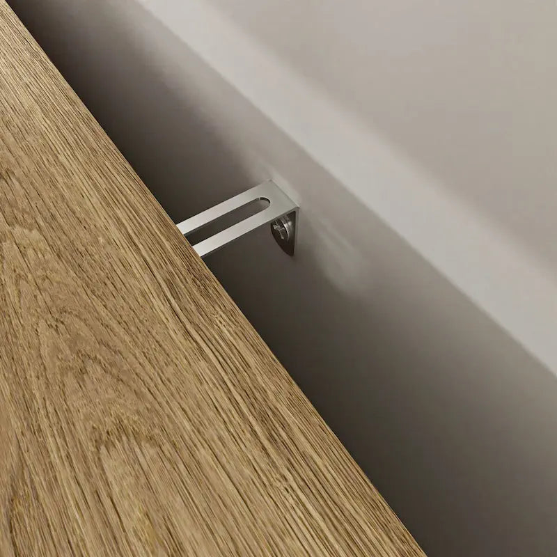 Mid-Century Wood Sideboard Buffet 3 Doors Adjustable Shelf Woven Design Gold Handle Anti-Tip Storage