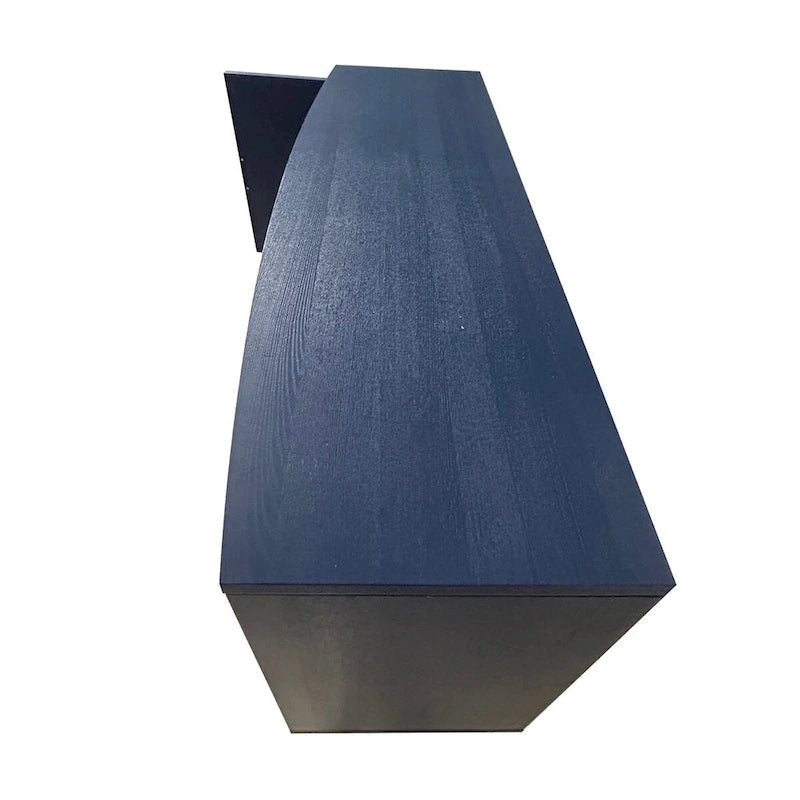 Carved Sideboard Cabinet with 2 Doors & 3 Drawers - MDF Wood Veneer Buffet with Curved Top, Zinc Alloy Handles, Adjustable Shelves