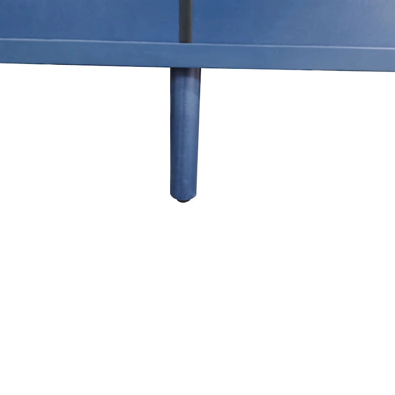 Carved Sideboard Cabinet with 2 Doors & 3 Drawers - MDF Wood Veneer Buffet with Curved Top, Zinc Alloy Handles, Adjustable Shelves