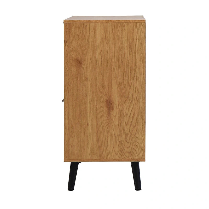Storage Cabinet with 3 Drawers & Door - 31.5"W x 29.1"H Sideboard with Adjustable Shelf, Solid Wood Legs, 130lbs Capacity