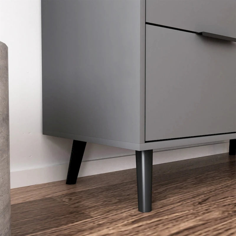 Storage Cabinet with 3 Drawers & Door - 31.5"W x 29.1"H Sideboard with Adjustable Shelf, Solid Wood Legs, 130lbs Capacity