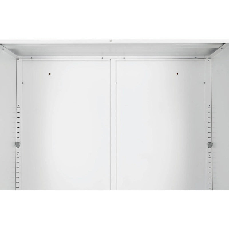 Lockable Steel Storage Cabinet - 2 Doors 2 Adjustable Shelves - 180 lbs Capacity - Wall Mount Garage Office Organizer - Metal