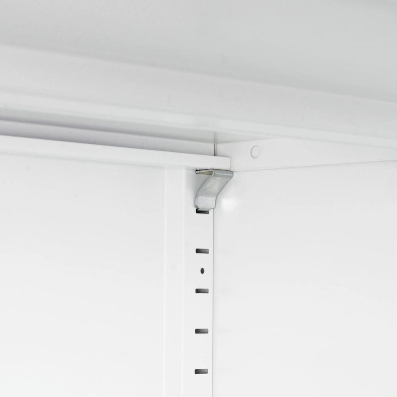 Lockable Steel Storage Cabinet - 2 Doors 2 Adjustable Shelves - 180 lbs Capacity - Wall Mount Garage Office Organizer - Metal