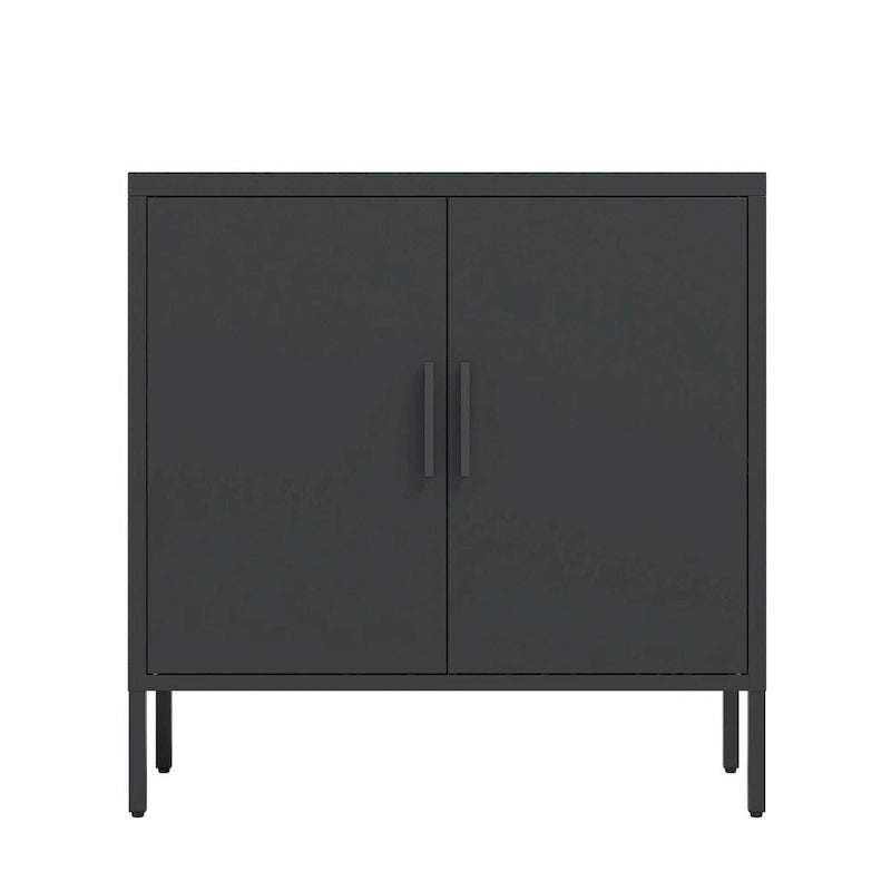 Lockable Steel Storage Cabinet - 2 Doors 2 Adjustable Shelves - 180 lbs Capacity - Wall Mount Garage Office Organizer - Metal