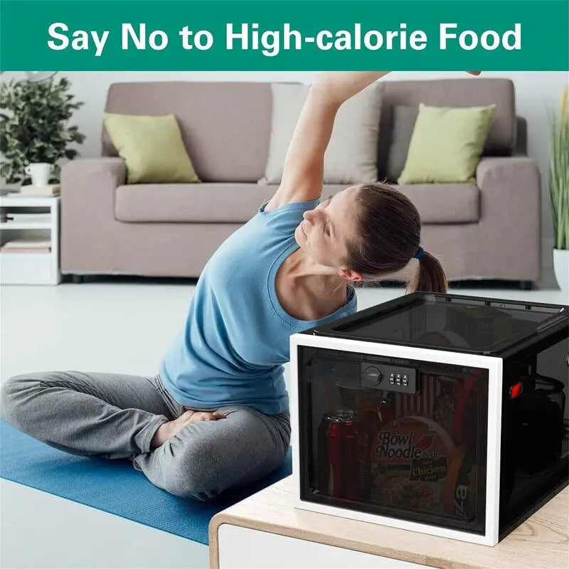 Large Lockable Storage Box 11.9"x9.3"x7.6" with 3-Digit Combination Lock Ventilated Security Container for Medicine Snacks Refrigerator