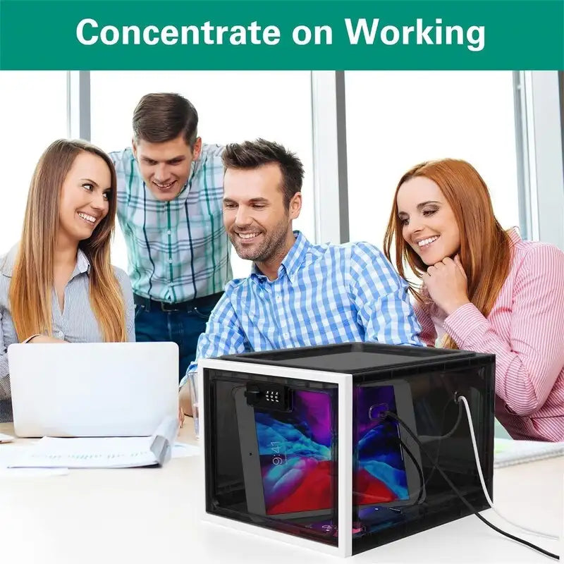 Large Lockable Storage Box 11.9"x9.3"x7.6" with 3-Digit Combination Lock Ventilated Security Container for Medicine Snacks Refrigerator