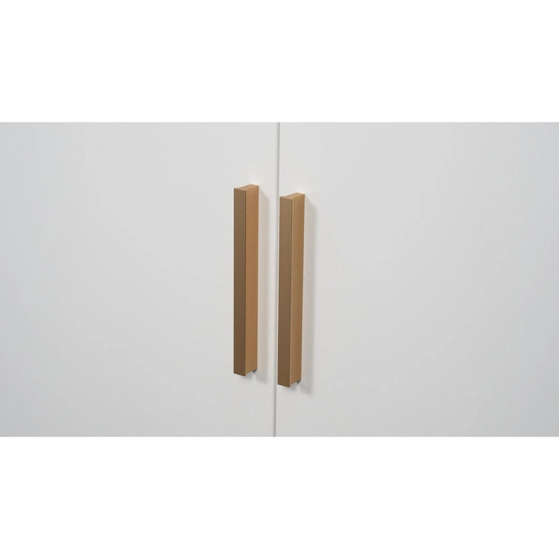 Lockable Metal Storage Cabinet 2 Doors 2 Adjustable Shelves Cold-Rolled Steel 180lb Capacity Anti-Tip