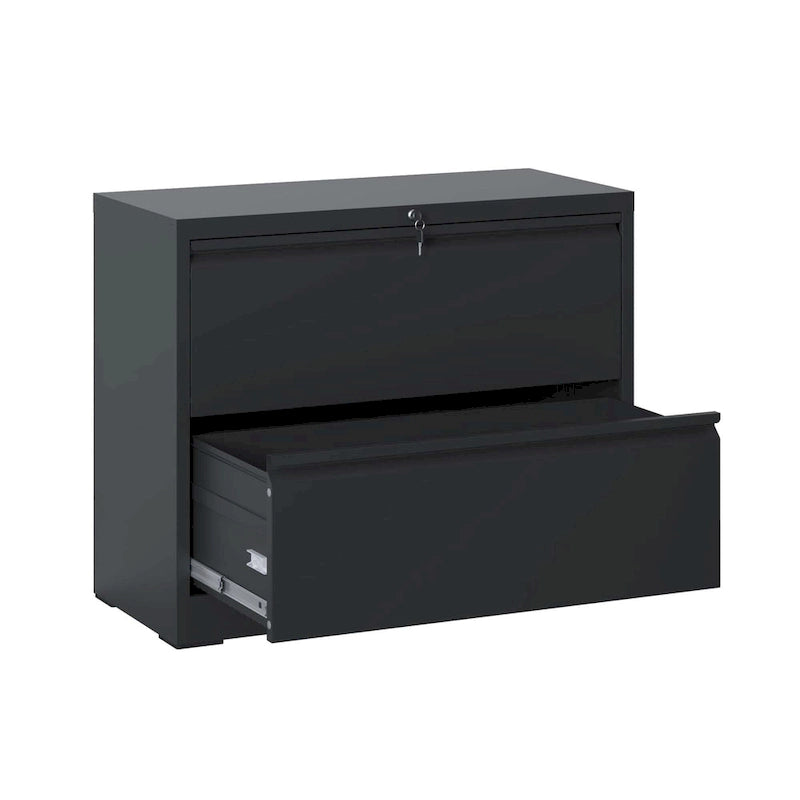 2-Drawer Metal Filing Cabinet with Lock - 220 LBS Capacity, Ball Bearing Slides, Legal/A4/F4 Size, Home Office