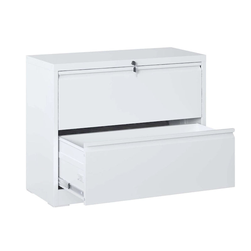 2-Drawer Metal Filing Cabinet with Lock - 220 LBS Capacity, Ball Bearing Slides, Legal/A4/F4 Size, Home Office