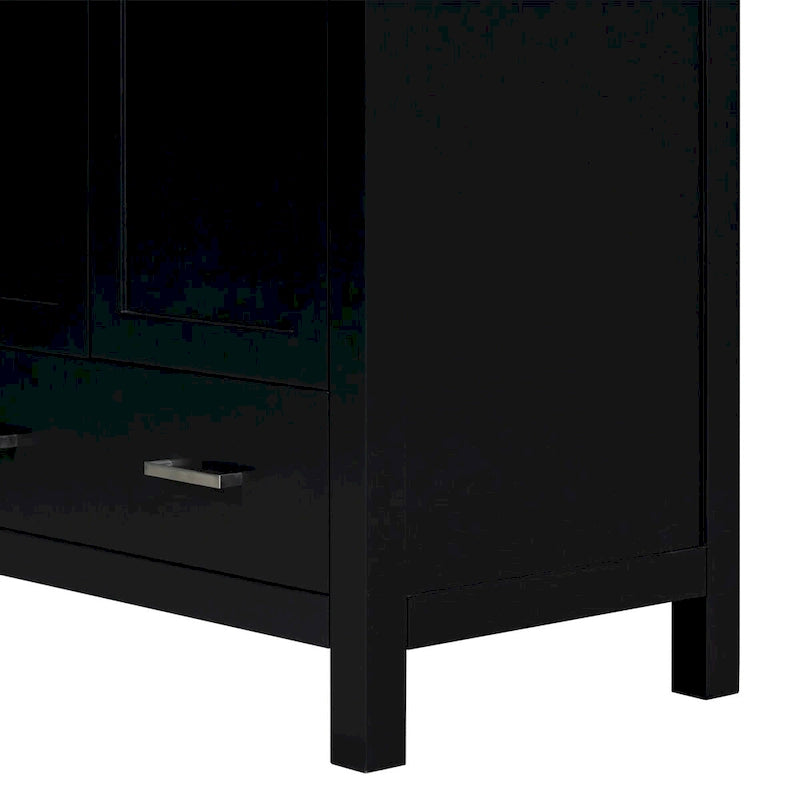 30" Blue Bathroom Vanity Cabinet with White Resin Sink Soft-Close Doors Drawer Solid Wood Frame Water-Resistant Modern Storage Organizer