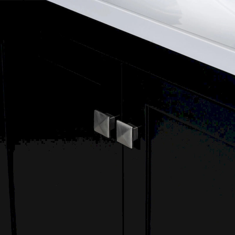 30" Blue Bathroom Vanity Cabinet with White Resin Sink Soft-Close Doors Drawer Solid Wood Frame Water-Resistant Modern Storage Organizer