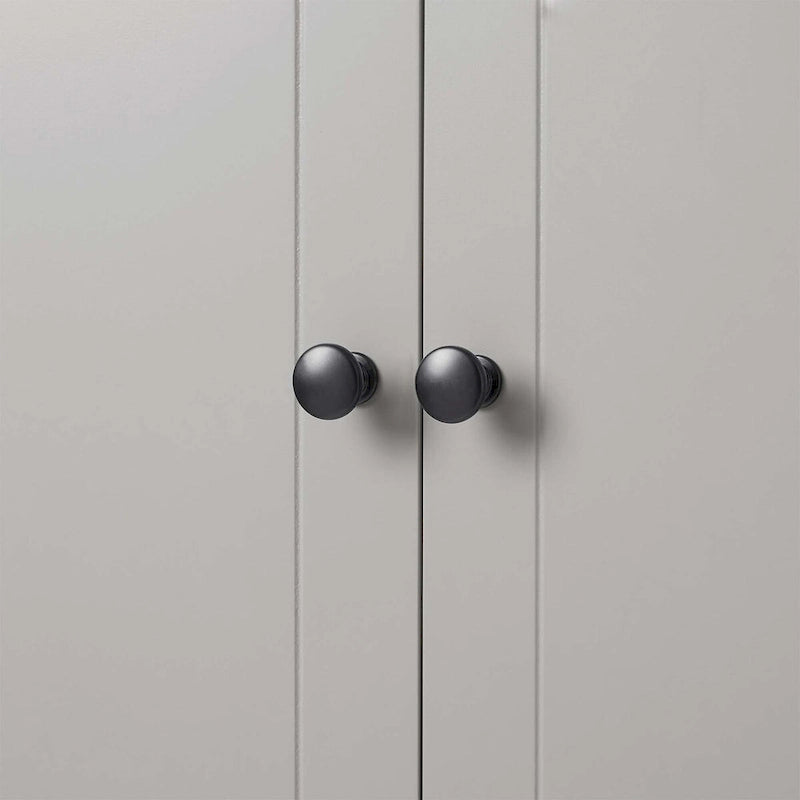 Black Storage Cabinet with 2 Doors & 4 Drawers - MDF Bathroom Office Cabinet with Adjustable Shelves, Waterproof Finish & Anti-Tip